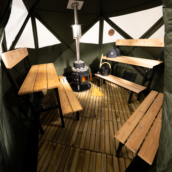 2x 2-traps met rugleuning + 1x 1-traps