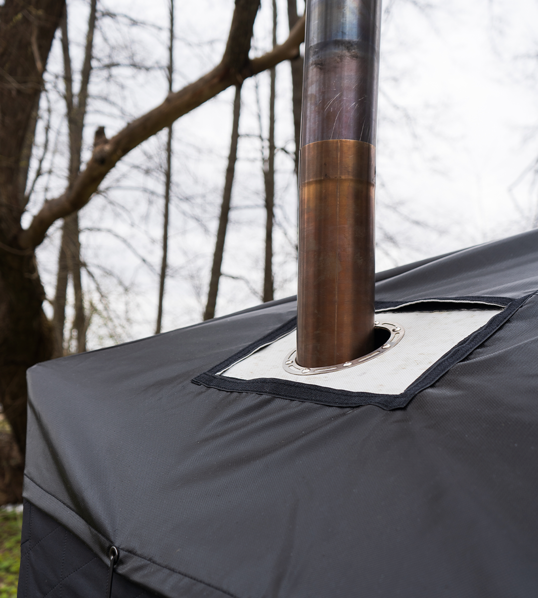 Weather protection for sauna tents